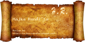 Hajka Renáta névjegykártya